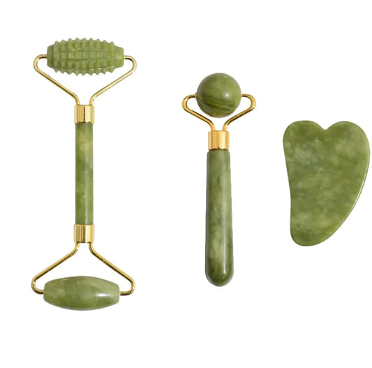 3-IN-1 JADE FACE ROLLER SET